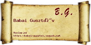 Babai Gusztáv névjegykártya