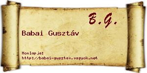 Babai Gusztáv névjegykártya