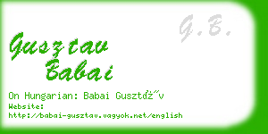 gusztav babai business card